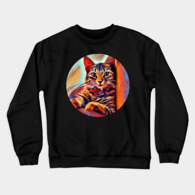 Amusing floppy cat Crewneck Sweatshirt by GoranDesign